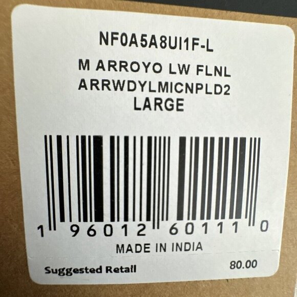 The North Face Men's L Arroyo LS Flannel Button Shirt Organic Gold Plaid NWT - Picture 10 of 15